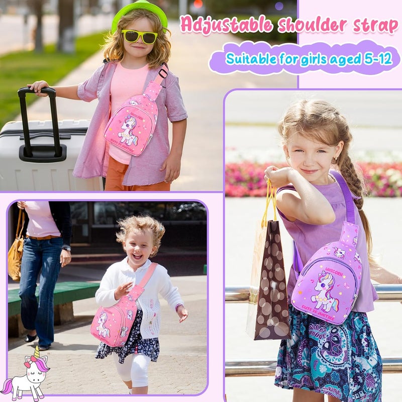 Cosblank 2 Pcs Christmas Small Crossbody Bag Girls Cute Cartoon Unicorn Sling Bag Shoulder Coin Pouch for Travel(Cute) - Image 5
